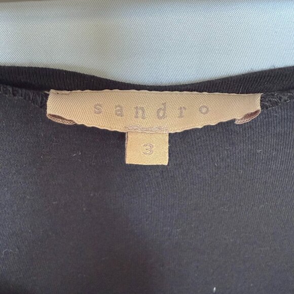 Sandro Black Leopard Graphic Oversized Loose Fit T-shirt - Picture 3 of 5